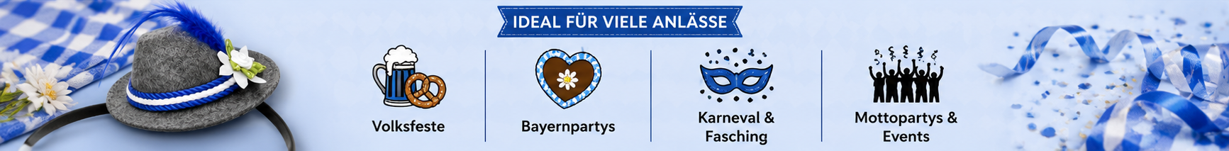 Bayern Haarreif als Kopfschmuck f&uuml;r Volksfeste, Bayernpartys, Karneval und Fasching